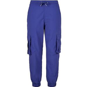 Urban Classics Cargo-broek voor dames, hoge taille, crinkle, nylon, cargobroek, cargobroek voor vrouwen, met opgestikte zakken, in vele kleuren, maten XS - 5XL, BluePurple., L