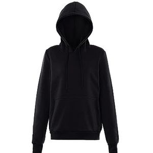 Blonda Modieuze trui hoodie voor dames polyester zwart maat S, zwart, S