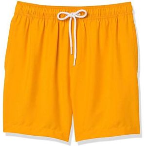 Amazon Essentials Men's Sneldrogende zwembroek met binnenbeenlengte van 18 cm, Goudgeel, XL