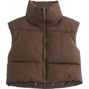 Shiyifa Modieuze damesjas met opstaande kraag met ritssluiting, koffie, medium, koffiekleurig, M