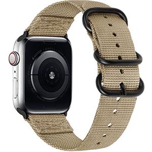 HiClothbo Compatibel met Apple Watch Band 38/40/41 mm, voor dames en heren, verstelbare, elastische gevlochten reservearmband, accessoires voor iWatch Series 8/7/6/5/4/3/2/1, kaki, kaki, 38/40/41mm