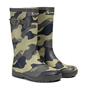 Aigle Woody-Pop PT 2, regenlaarzen voor jongens, uniseks, kinderen, camou/kaki, 31 EU