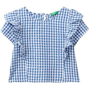 United Colors of Benetton Shirt voor meisjes en meisjes, Blauw, 140