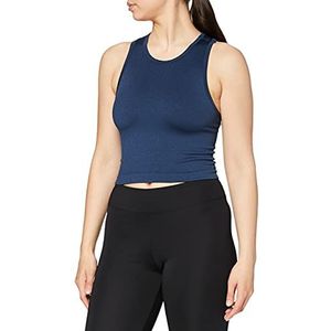 Heart And Soul Dames Top Sportivo Donna-Shiny Ribbed sportbeha, Space Blue., M