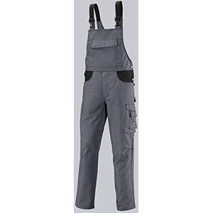 BP Workwear 1790-555-53 tuinbroek - stretchbretels met kunststof clipsluitingen - verstelbare tailleband - 65% polyester, 35% katoen - lange pasvorm - maat: 44 l - kleur: donkergrijs/zwart