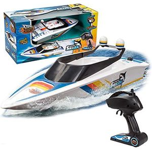 Afstandsbestuurbare Boot | Xtrem Raiders l White Shark-Boot met Controller | Waterspeelgoed | Speelgoed voor Kinderen l Cadeau voor Kinderen en Volwassenen
