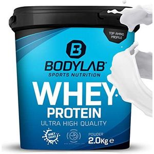 Bodylab24 Eiwitpoeder Whey Protein Neutraal 2kg, eiwitshake voor krachttraining en fitness, Whey poeder kan spieropbouw ondersteunen, Hoogwaardig eiwitpoeder met 80% eiwit, Aspartaamvrij