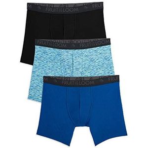 Fruit of the Loom Heren Ademend Lichtgewicht Micro-mesh Boxer Korte Ondergoed (Pack van 3), Print/Solide, M