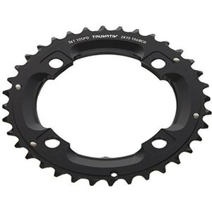 Sram MTB Truvativ Kettingblad MTB 36T 4-bout 104 mm BCD Aluminium No Pin Blast Zwart 2 x 10 (36-22) S1 (49 mm Kettinglijn), 11.6215.188.410