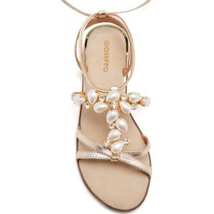 Sandalen - Metallic - Leer/Jute - Gevoerde Binnenzool