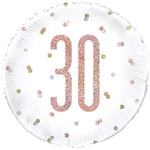 Folie-verjaardagsballon - 45 cm - 30e verjaardag - glitter roségoud verjaardag