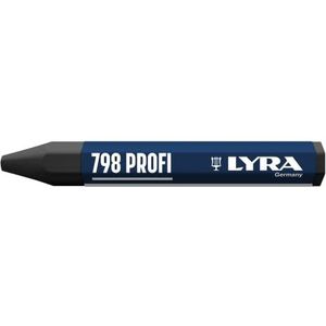 L4880099, LYRA 798 PROFI waskrijt voor professionele markeringen op vele ondergronden, doos met 12 zwarte krijtjes
