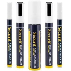 Securit BL-SMAMIX-V5-WT krijtmarker, 5-delige mix wit