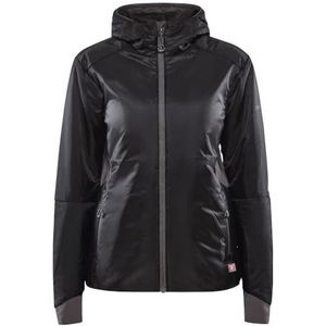 Craft ADV Explore Lichtgewicht damesjas, XXL, zwart, opvouwbare outdoorjas voor dames, PrimaLoft-isolatie, 2 zakken met ritssluiting, capuchon, stretchinzetstukken, wandeljas voor dames