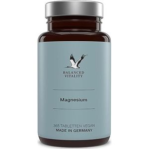 Balanced Vitality Magnesium - 365 veganistische capsules per jaar - magnesiumoxide - 667mg, waarvan 400mg zuiver magnesium - zonder toevoegingen - getest in het laboratorium - Made in Germany