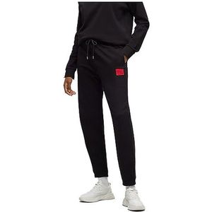 HUGO Dachibi redlabel Joggingbroek voor dames, van katoen-terry met logo-label, zwart 1, XS