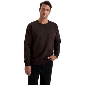 DeFacto Gebreid sweatshirt voor heren, bruin, S