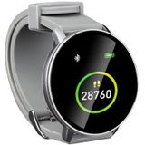 Umbro Fitnesstracker Bluetooth – smartwatch met sportfuncties – fitnesshorloge HR en lichaamstemperatuursensor – stappenteller 1,3 inch touchscreen – sporthorloge IP68 waterdicht – grijs, Normaal,