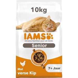 IAMS Senior Kattenvoer droog met kip - droogvoer voor oudere katten vanaf 7 jaar, 10 kg