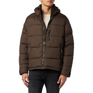 camel active Gewatteerde herenjas met afneembare capuchon, bruin, 54