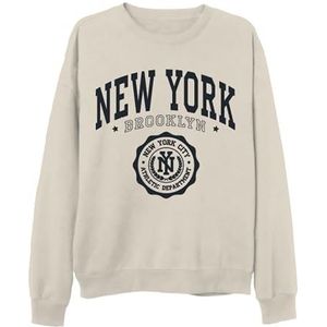 ONLY Onldreamer Academy Oversized O-Neck SWT Sweatshirt voor dames, Birch/Print: New York, S
