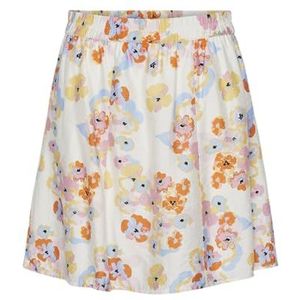 PIECES Pckarlson Hw Short Skirt Bc minirok voor dames, Cloud Dancer/Aop: grafische bloem, XL