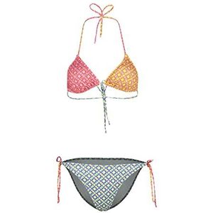 Trendyol Dames Paisley Knit Bikini Set,Rood-Veelkleurig,36, Rood-veelkleurig, 40