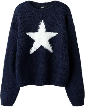 Lmtd Nlfbow Ls Short Knit, Dark Sapphire, 134-140