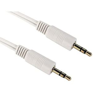 RS PRO Aux kabel, stereo jack, 3,5 mm/stereo jack, 3,5 mm stekker L. 10m wit