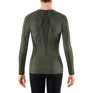 FALKE Dames Wol Tech. Shirt met lange mouwen - Merino Wolmix, groen (Olive 7830), XL, 1 stuk