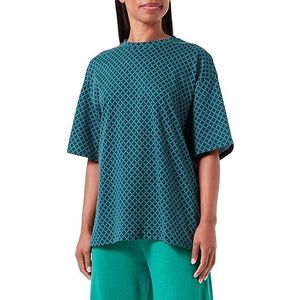 United Colors of Benetton Dames T-shirt, donkerblauw met groene strepen 67v, XS