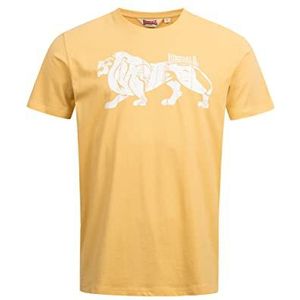 Lonsdale Endmoor T-shirt voor heren, Pastel Geel/Wit, S