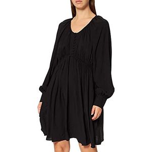 Scotch & Soda Geplooide Ecovero-mix jurk voor dames, Black 0008, S