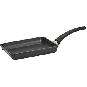 SKK 7244 Titan Durit Resist, vierkante gietijzeren braadpan, 24 x 24 x 4 cm, pan met antiaanbaklaag, keramisch versterkt, met stevige handgreep, ovenbestendig, Made in Germany