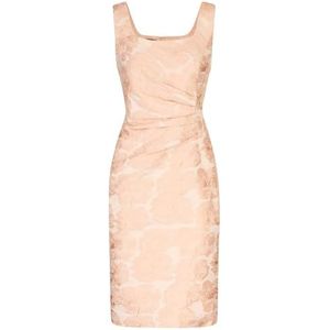 APART Jacquard etui-jurk met glanzende bloemen met vouwsluiting, Rosé, 40