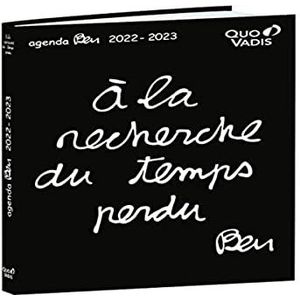 QUO VADIS - Collectie: Ben TEXTAGENDA – schoolagenda – dagkalender – 12 x 17 cm – Franse editie – 12 maanden september – op zoek naar verloren tijd – jaar 2022 – 2023 0292153Q zwart