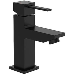 EISL NI075THI-B CALVINO waterkraan badkamer zwart-mat hoekig, wastafelarmatuur met hoekig design, moderne eengreepsmengkraan voor wastafel, zwart