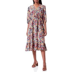 usha Midi-jurk voor dames met bloemenprint, groen, meerkleurig, XL