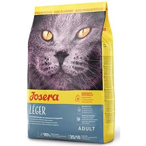JOSERA Léger Kattenvoer met laag vetgehalte, 1 x 400 g, super premium droogvoer voor volwassen katten, per stuk verpakt