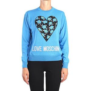 Love Moschino Dames Carded Wool met logo Intarsia lange mouw gestreepte trui