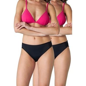 LOVABLE Middelgrote doorstroming menstruatieslips beachwear bi-pack slip (verpakking van 2 stuks) dames, Zwart, M
