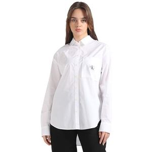 Calvin Klein Jeans Dameshemden van stof, Wit (Bright White), S