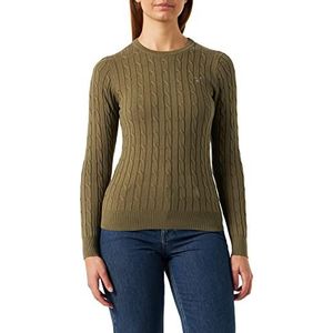 GANT Dames Stretch Cotton Cable C-Neck Pullover Hunter Green, 3XL