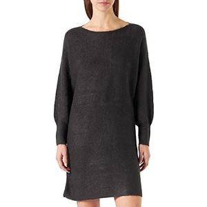 VERO MODA Petite Dames VMRUBELLEFILE LS Boat Short Jurk Petite Jurk, Donkergrijs Melange, S/P, dark grey melange, S Klein