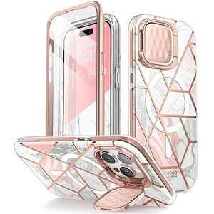 i-Blason Cosmo voor iPhone 15 Pro Hoesje met camera-beschermhoes standaard [Compatibel met MagSafe] [Ingebouwde Screenprotector] 360 Full Body Beschermende Magnetische Telefoon Case voor iPhone 15 Pro
