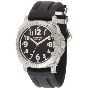 K&Bros Heren datum klassiek kwarts horloge met rubberen armband 9394-4-380, Band