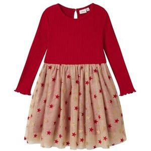 NAME IT Meisjes Nmfraven Ls Jurk Keid, rood, 98