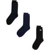 Karl Lagerfeld - Sokken - Donkerblauw Zwart Wit - 3 Pack