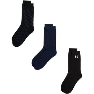 Karl Lagerfeld - Sokken - Donkerblauw Zwart Wit - 3 Pack