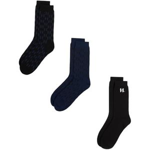Karl Lagerfeld - Sokken - Donkerblauw Zwart Wit - 3 Pack